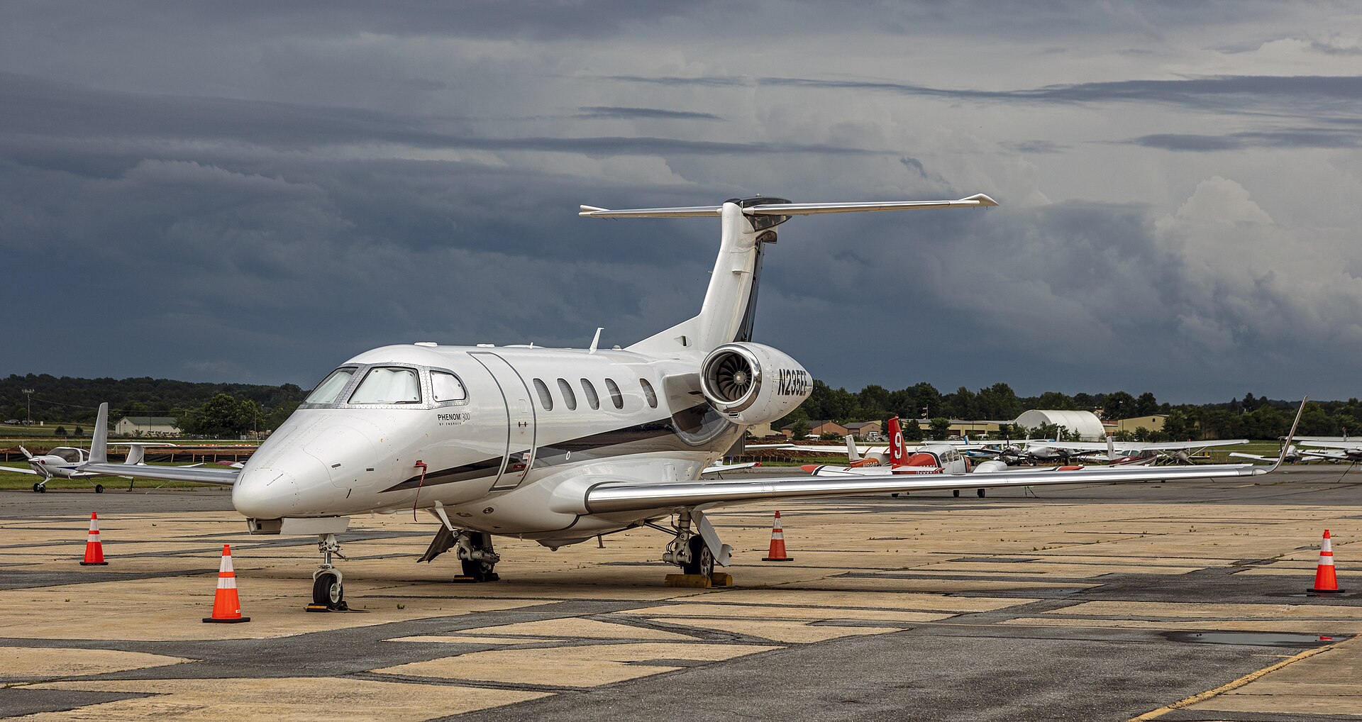 Embraer Phenom 300 light jet on the ramp